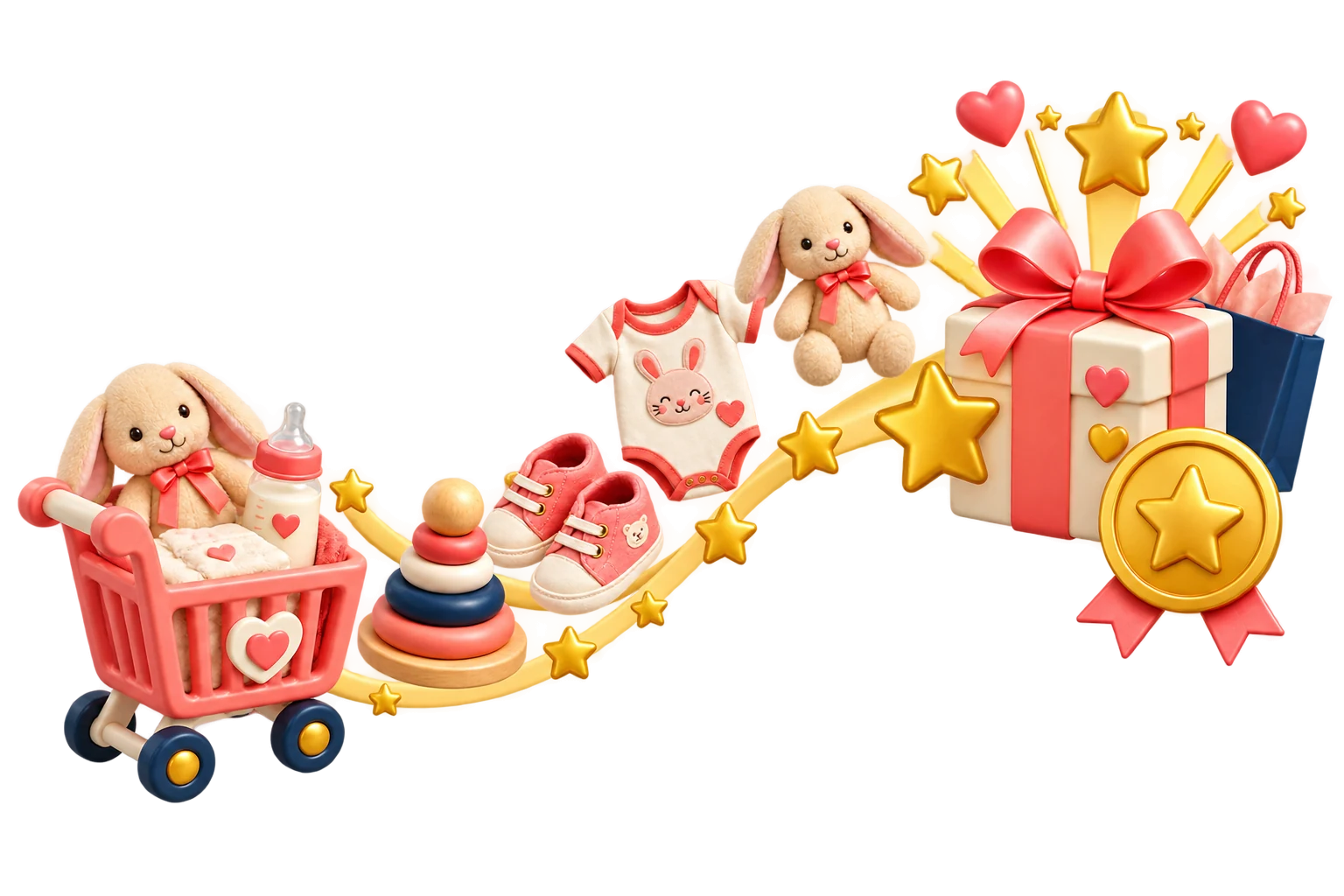 Follow the family journey visual for baby & kids brands